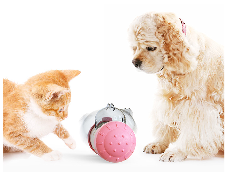 Funny Dog Treat Leaking Toy With Wheel Interactive