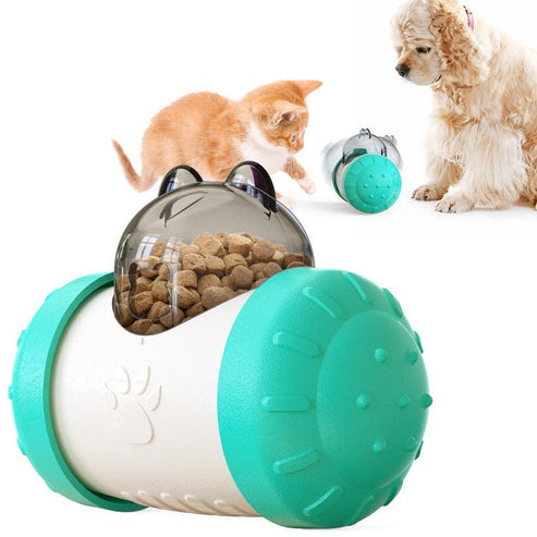 Funny Dog Treat Leaking Toy With Wheel Interactive